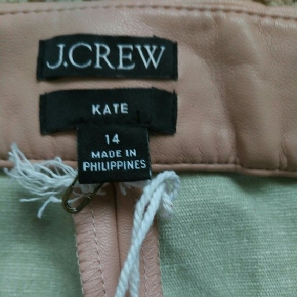 J.Crew Kate Straight-Leg Pant in Faux Leather, size 14, Luxury Camel - Picture 5 of 7